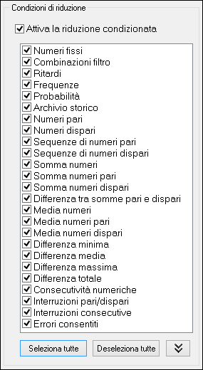 Elenco condizioni di riduzione