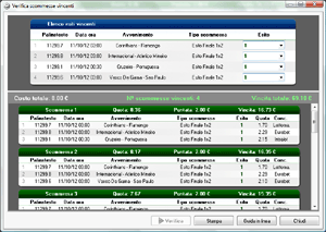 Verifica scommesse vincenti