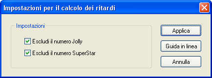 Impostazioni sul calcolo dei ritardi