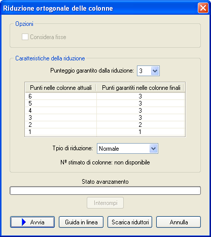 Riduzione ortogonale delle combinazioni