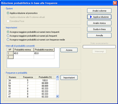 Riduzione probabilistica in base alle frequenze